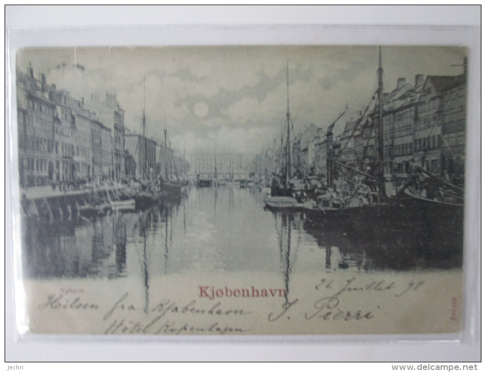 KJOBENHAVN  . CARTE 1900 BLEU A LA LUNE - Danemark