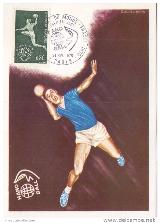 FRANCE HANDBALL  POST CARD  MAXIMUN    1970 PARIS (F160218) - Pallamano