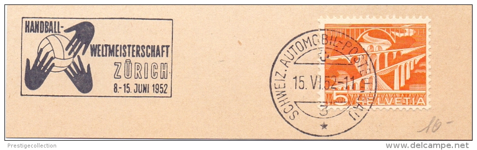 ZURICH 1952  HANDBALL   SPECIAL ANULLED (F160236) - Pallamano