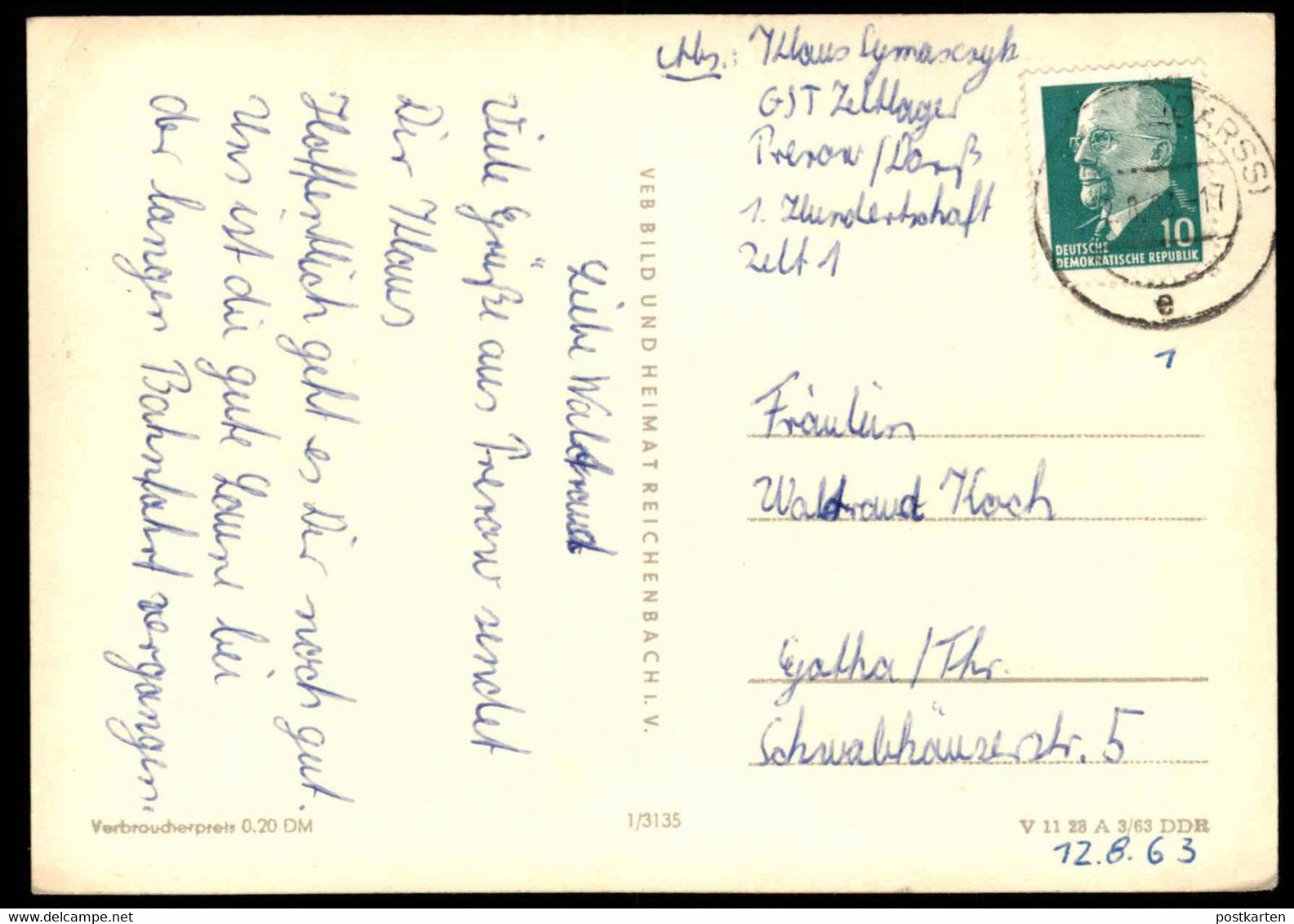 ÄLTERE POSTKARTE GRUSS AUS DEM OSTSEEBAD PREROW DARSS Ostsee postcard Ansichtskarte cpa AK