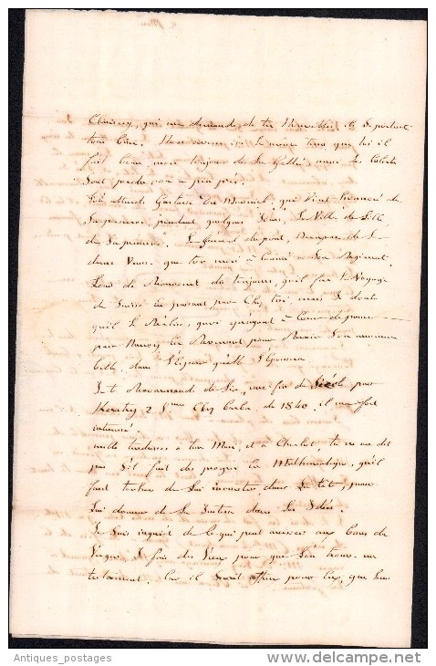 Lettre Avec Correspondance Lille Nord Savoie Chambéry États Sardes Baronne De Morand 1840 - 1801-1848: Précurseurs XIX