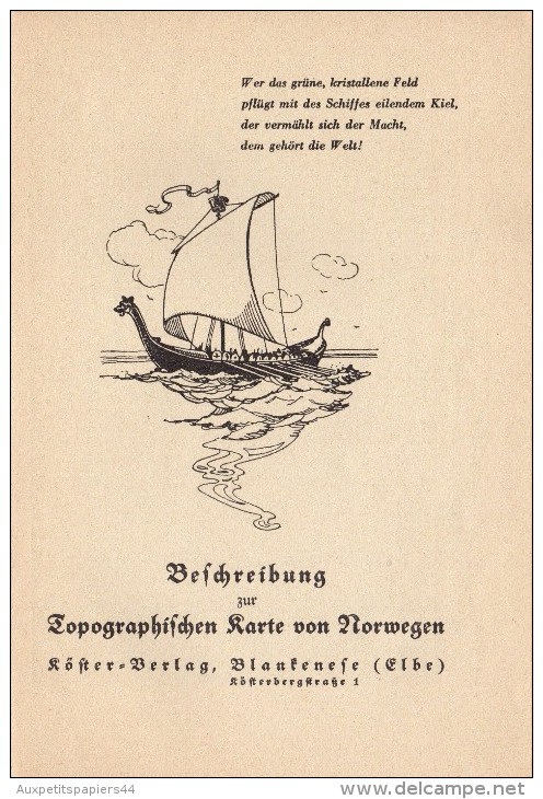 Guide Norvégien - Elbe - 1934 - 16 Pages - Partition De Musque Et Textes - Tableaux ... - Norvège