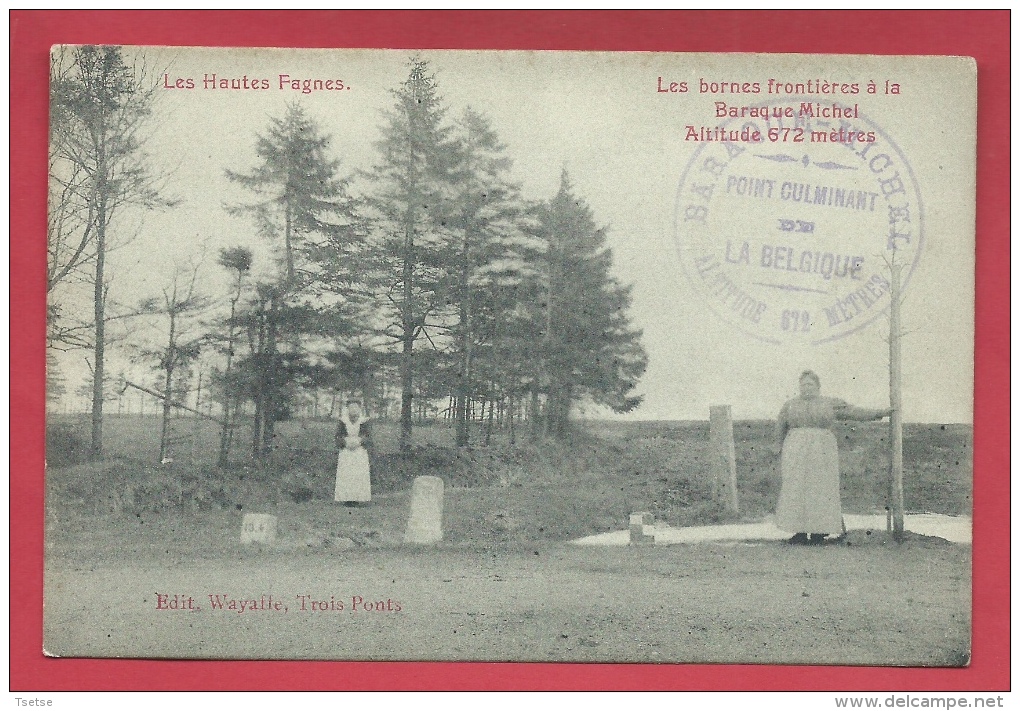 Les Hautes-Fagnes - Les Bornes Frontières à La Baraque Michel - Jolie Carte Animée ( Voir Verso ) - Jalhay