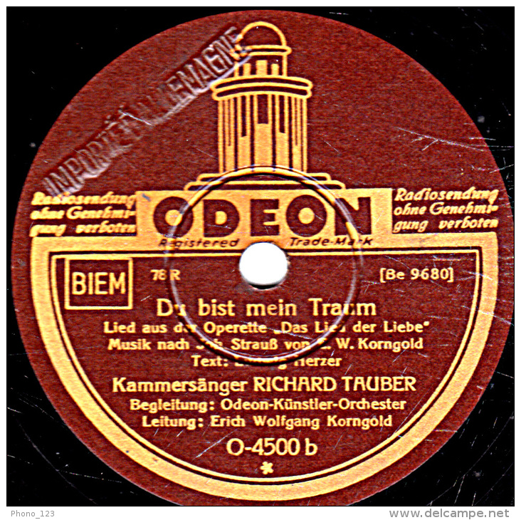 78 Trs - 25 Cm - état B -  RICHARD TAUBER - En Allemand (voir étiquettes) - 78 T - Disques Pour Gramophone