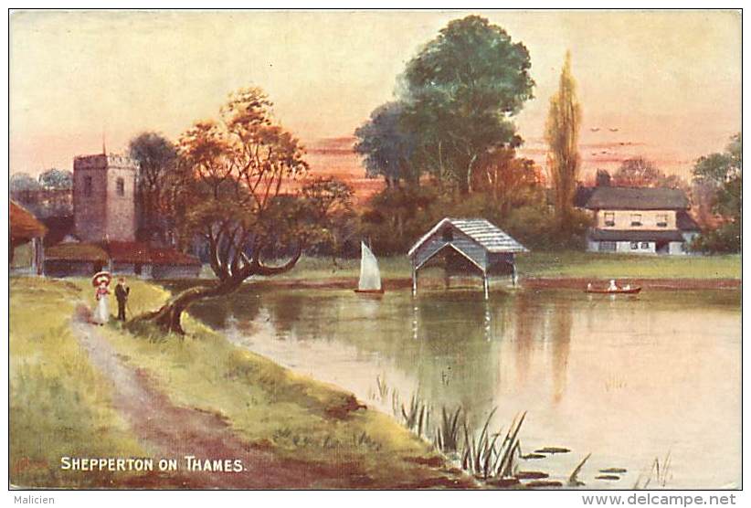 - Royaume Uni  - Ref - A 693 - Shepperton On Thames - Carte Illustree - Carte Bon Etat - - Autres & Non Classés