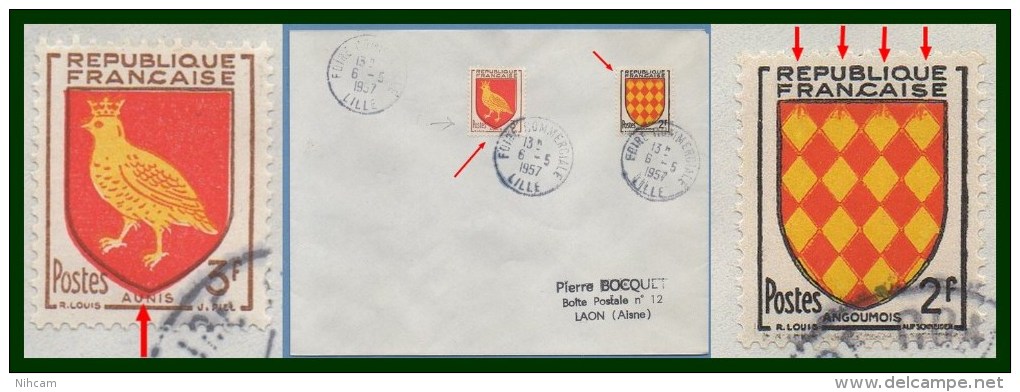 Bureau Temporaire Foire Commerciale Lille 6/5/ 1957 / N° 1003 + 1004 Variétés - Storia Postale