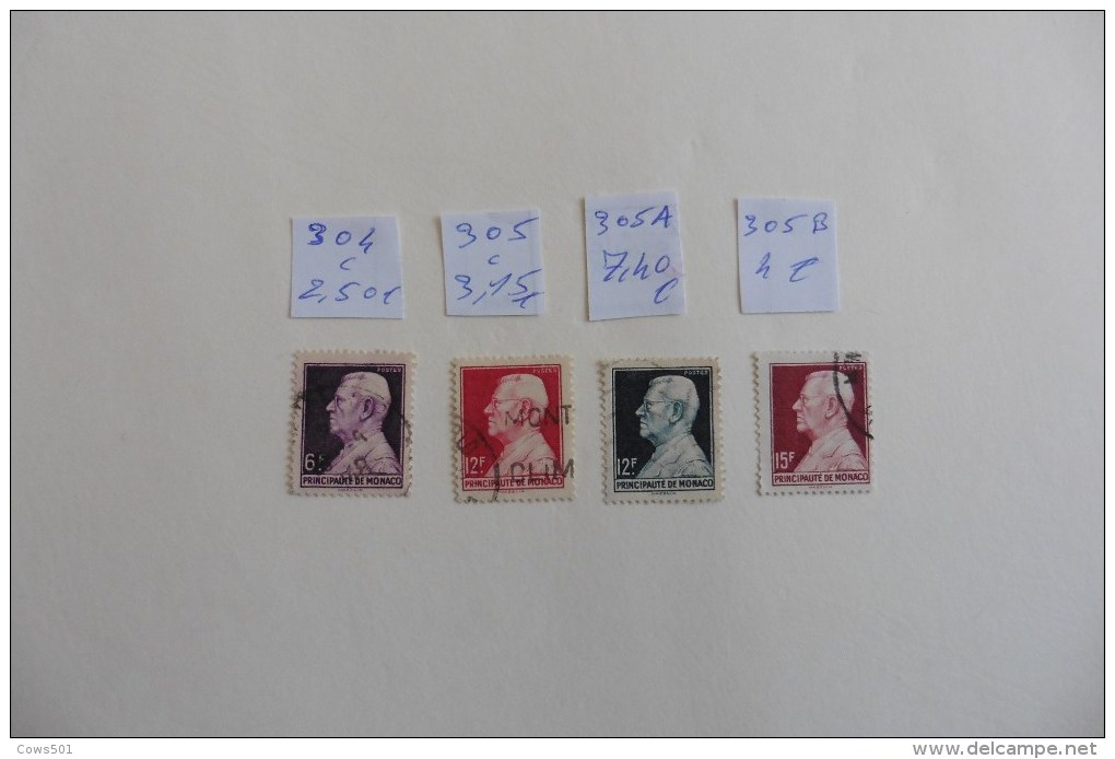 Monaco : 4  Timbres   Oblitérés - Lots & Serien