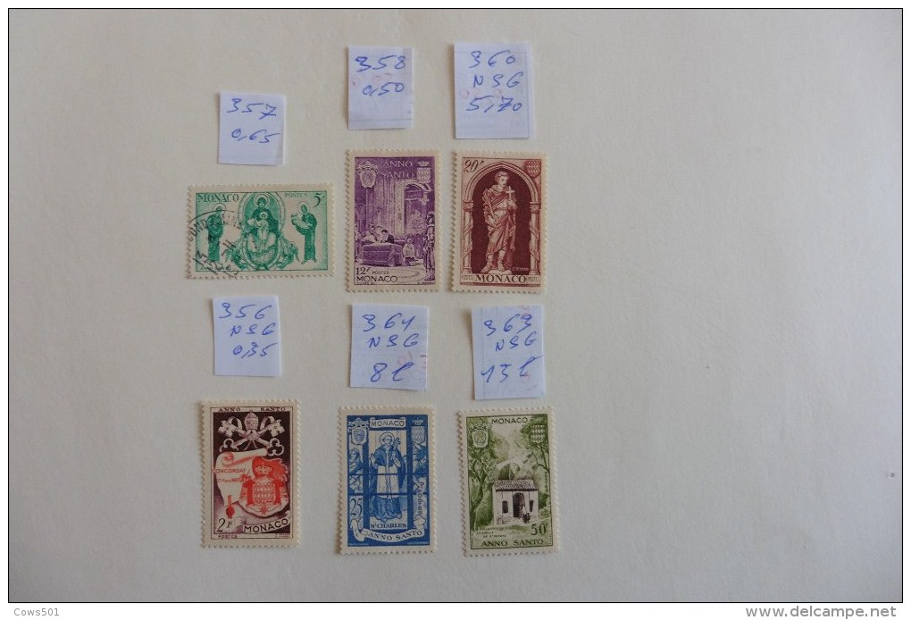 Monaco : 6   Timbres    Oblitérés - Collections, Lots & Series