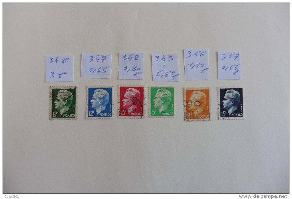 Monaco : 6   Timbres    Oblitérés - Collections, Lots & Series