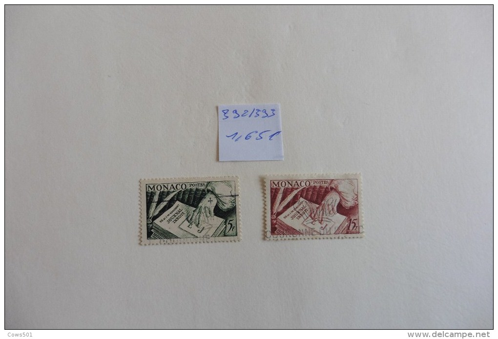 Monaco : 2  Timbres    Oblitérés Journal Interdit - Lots & Serien