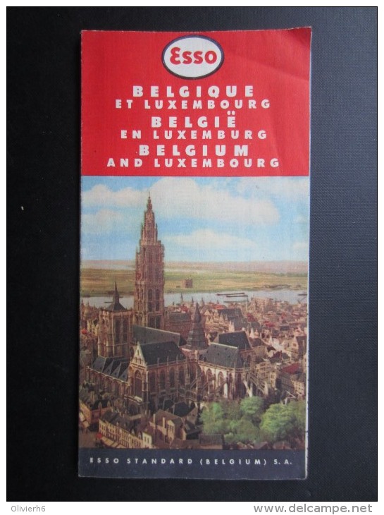 CARTE ROUTIèRE ESSO (M1505) BELGIQUE Et LUXEMBOURG (2 Vues) Esso Standard 101 Avenue De France Anvers - Cartes Routières