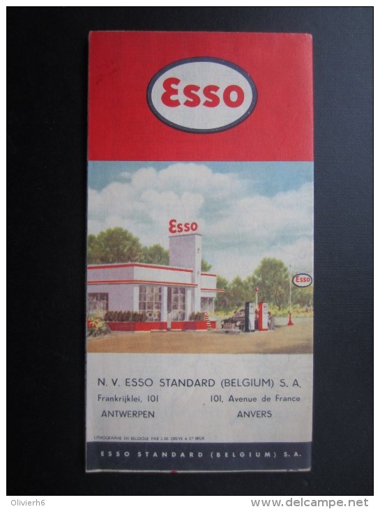 CARTE ROUTIèRE ESSO (M1505) BELGIQUE Et LUXEMBOURG (2 Vues) Esso Standard 101 Avenue De France Anvers - Cartes Routières