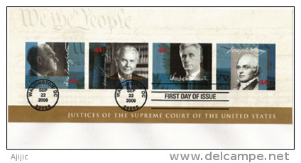 Chiefs Justices Of The Supreme Court. Un Bloc-feuillet Sur FDC Année 2009 - 2011-...