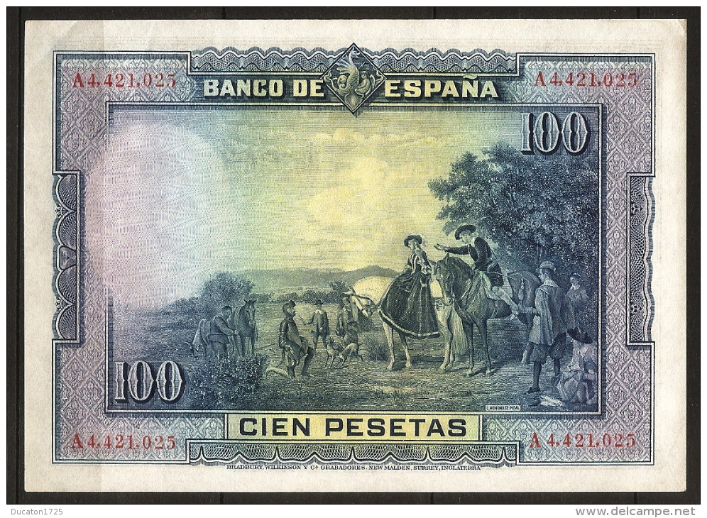 100 Pesetas 15/08/1928. Spain/ Espagne. (Cervantes) - 100 Peseten