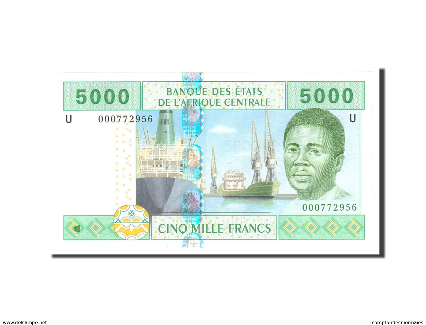 Billet, États De L'Afrique Centrale, 5000 Francs, 2002, Undated, KM:209U, NEUF - États D'Afrique De L'Ouest