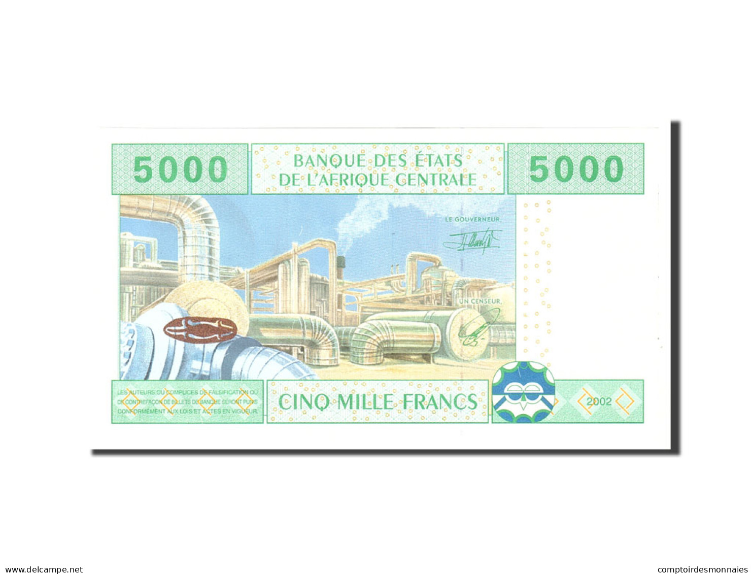 Billet, États De L'Afrique Centrale, 5000 Francs, 2002, Undated, KM:209U, NEUF - États D'Afrique De L'Ouest