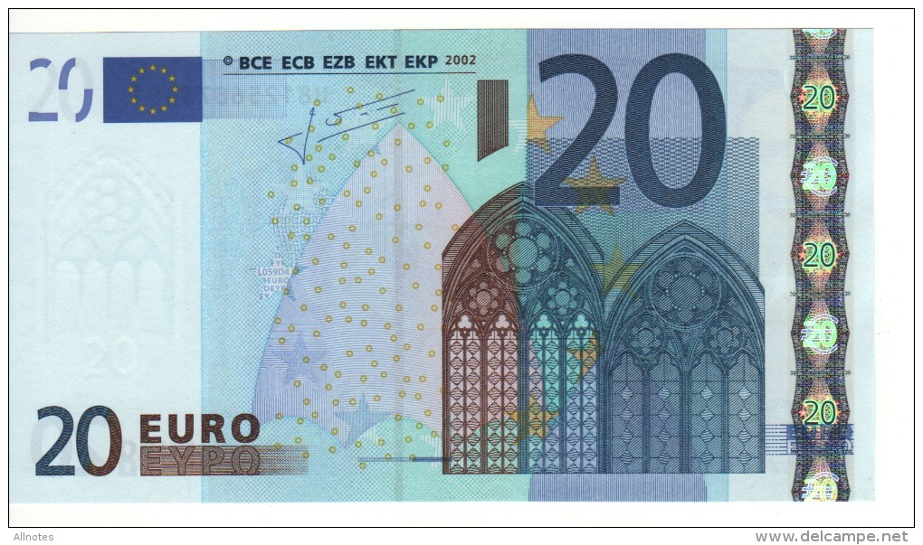 20 EURO  "U"   FRANCIA    Firma Trichet   L 059 D4  Charge 25  /  FDS - UNC - 20 Euro