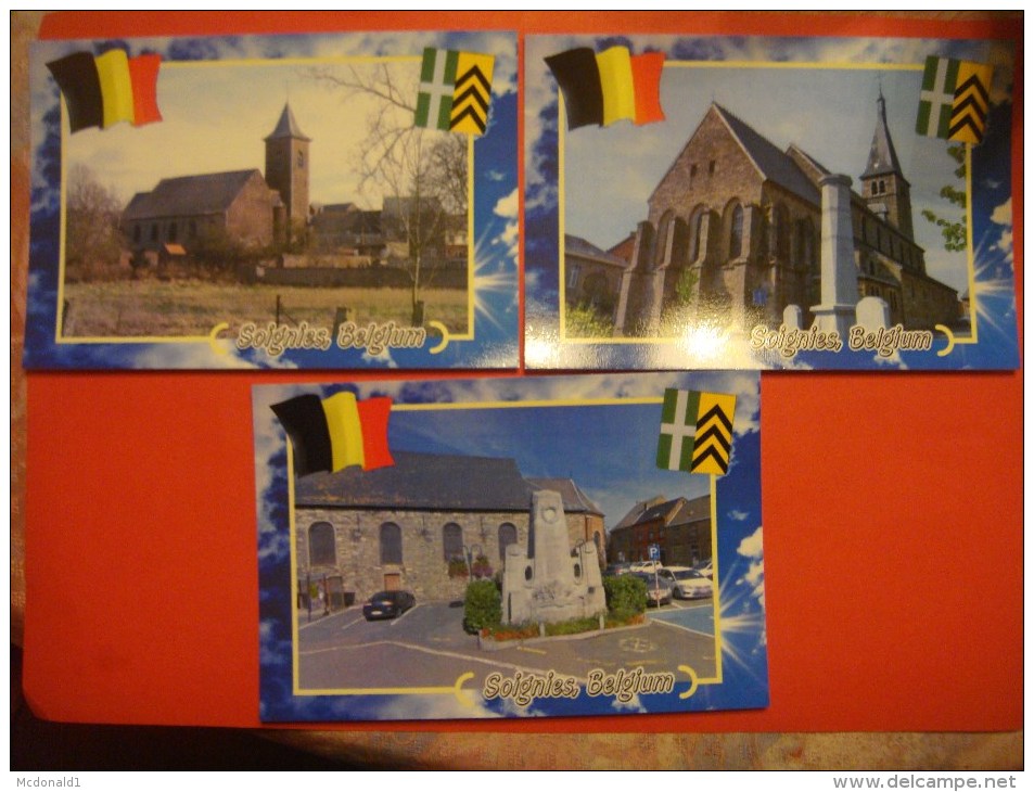 Lot De 7 Cartes De NEUFVILLES ( SOIGNIES ) : Autour De L'Eglise Et De La Place - Soignies