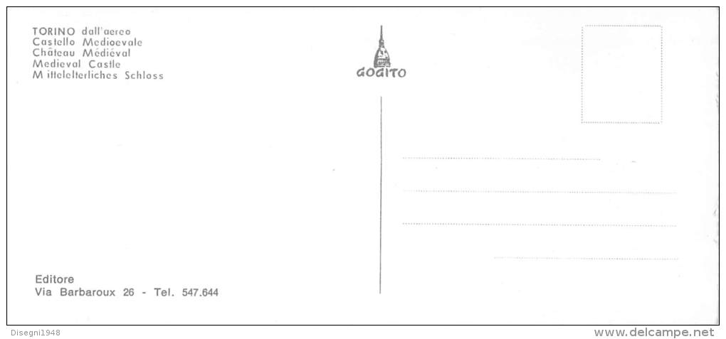 04804 "TORINO DALL'AEREO - FIUME PO, BORGO MEDIEV., PAL. ESPOSIZIONI - FORMATO MINI" CART. POST. ORIG.  NON SPEDITA. - Tarjetas Panorámicas