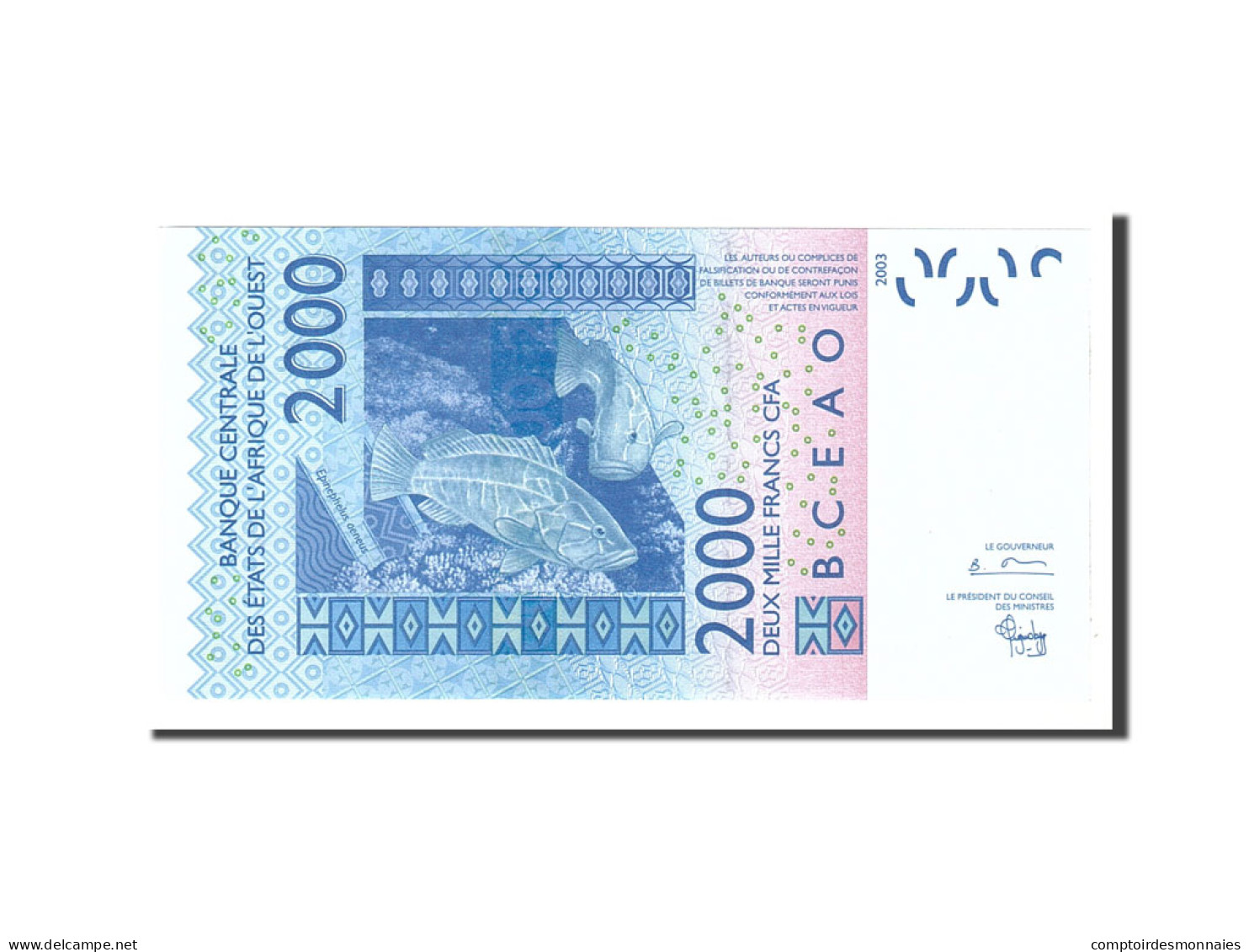 Billet, West African States, 2000 Francs, 2003, Undated, KM:116Aa, SPL - États D'Afrique De L'Ouest