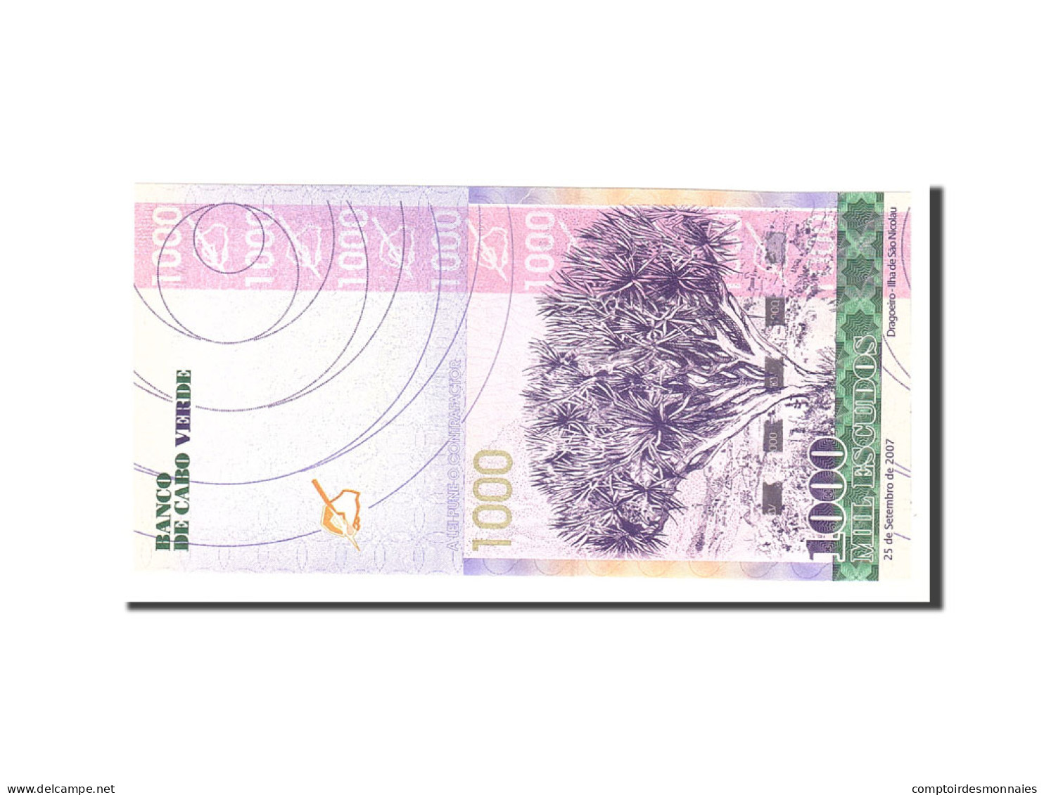 Billet, Cape Verde, 1000 Escudos, 2007, 2007-09-25, KM:70a, NEUF - Cap Vert