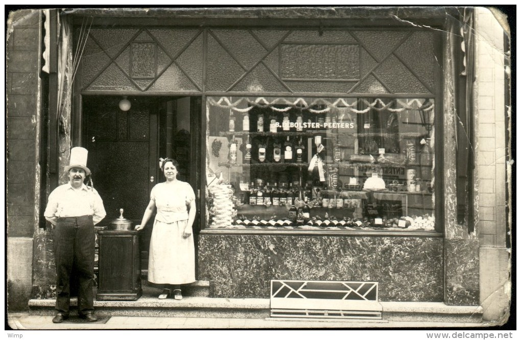 Anderlecht : CARTE PHOTO : Epicerie De Bolster-Peeters Voir Scan Pli Au Milieu) Rue De La Bougie 13 - Anderlecht