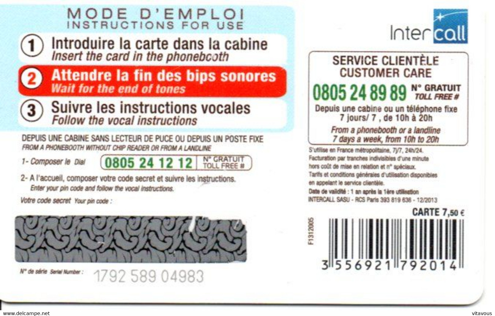 Enfant Children Télécarte InterCall Phonecard  Telefonkarte ( B 133) - Cellphone Cards (refills)