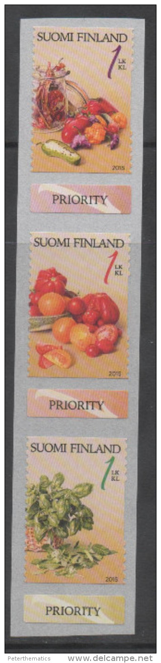 FINLAND ,2015,MNH, CHILLIES, TOMATOES, HERBS, 3v - Vegetables