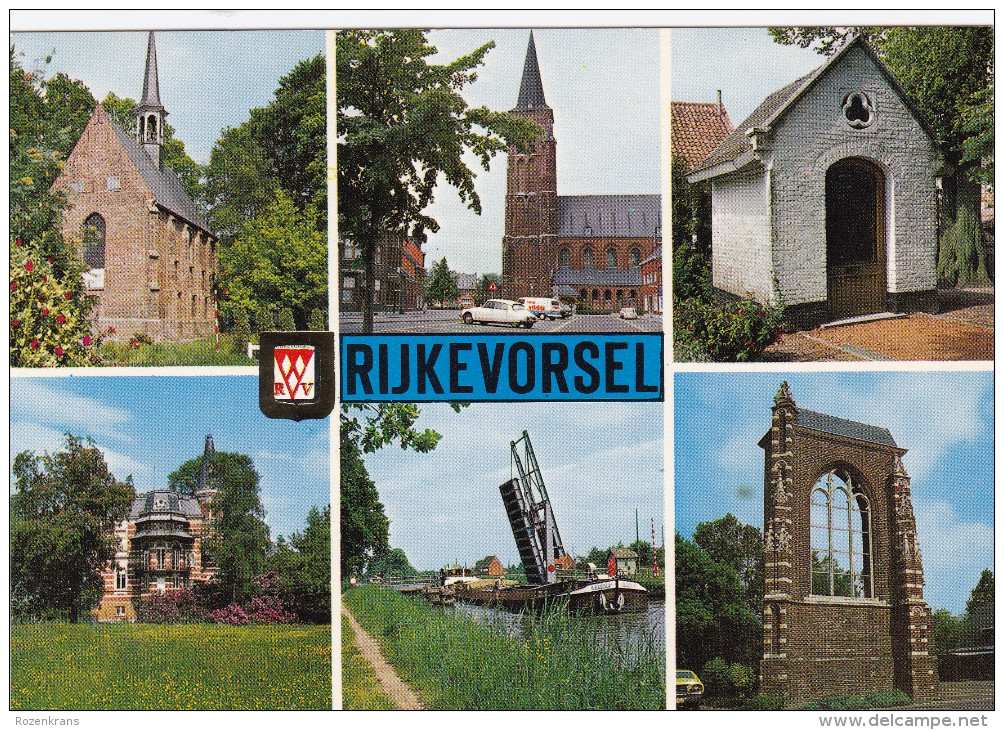 Grote Kaart Rijkevorsel Groeten Uit Un Bonjour De Greetings From Grusse Aus - Rijkevorsel