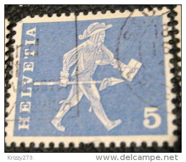 Switzerland 1960 17th Century Cantonal Messenger From Fribourg 5c - Used - Oblitérés