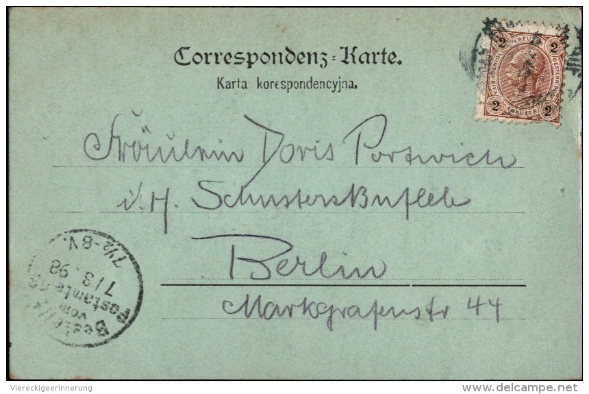 ! Alte Ansichtskarte, Mondscheinkarte, Krakau, Krakow, 1898, Polen, Poland, Pologne - Pologne