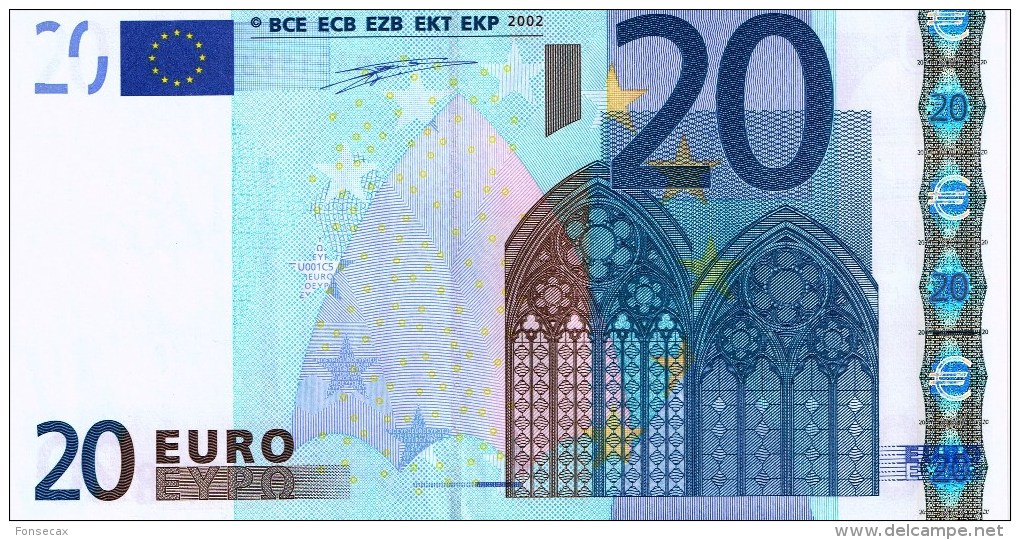 VF NOTA 20 EUROS DE PORTUGAL U001 C5  ASSINATURA W.D. UNC M 30159321664 - 20 Euro