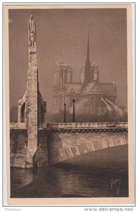 Paix 90ct Rouge Paris Danton 1933 Pour Londres Angleterre Notre Dame Et Statue Saint Geneviève - 1932-39 Peace