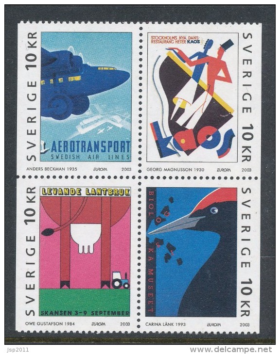 Sweden 2003 Facit # 2356-2359. Europe 2003. Poster Art, MNH (**) - Neufs