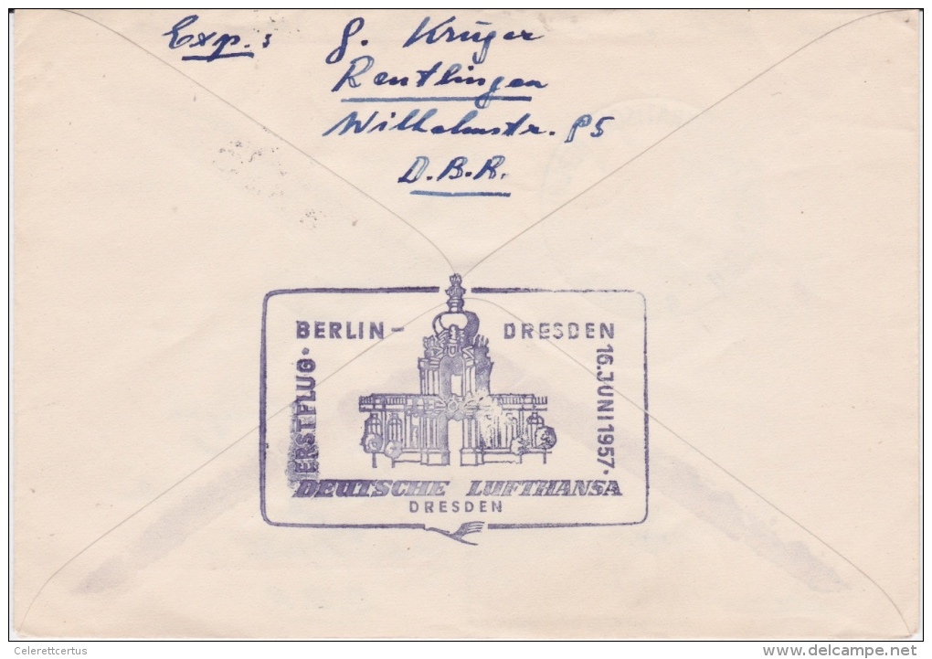 Hungary-1957 Censored As After Revolution Lufthansa First Flight Cover Budapest Berlin Dresden - Storia Postale