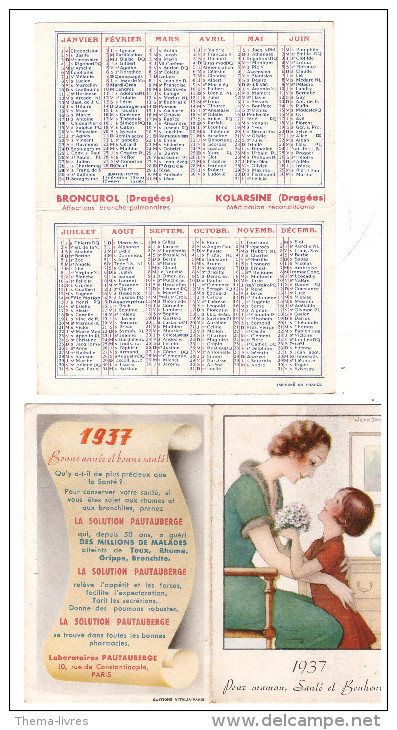 Petit Calendrier 1937 Lab FAUTAUBERGE (ill Jean Droit) "pour Maman Santé Et Bonheur" (PPP0583) - Kleinformat : 1921-40