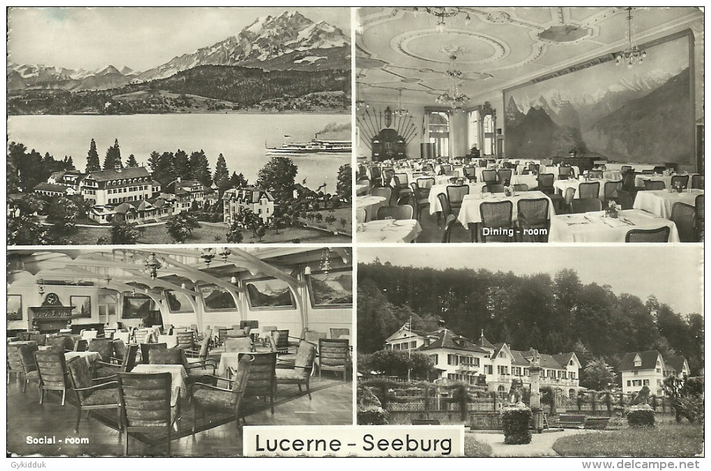 MULTI VIEW OF HOTEL SEEBURG, LUCERNE, LU, SWITZERLAND. - Lucerna