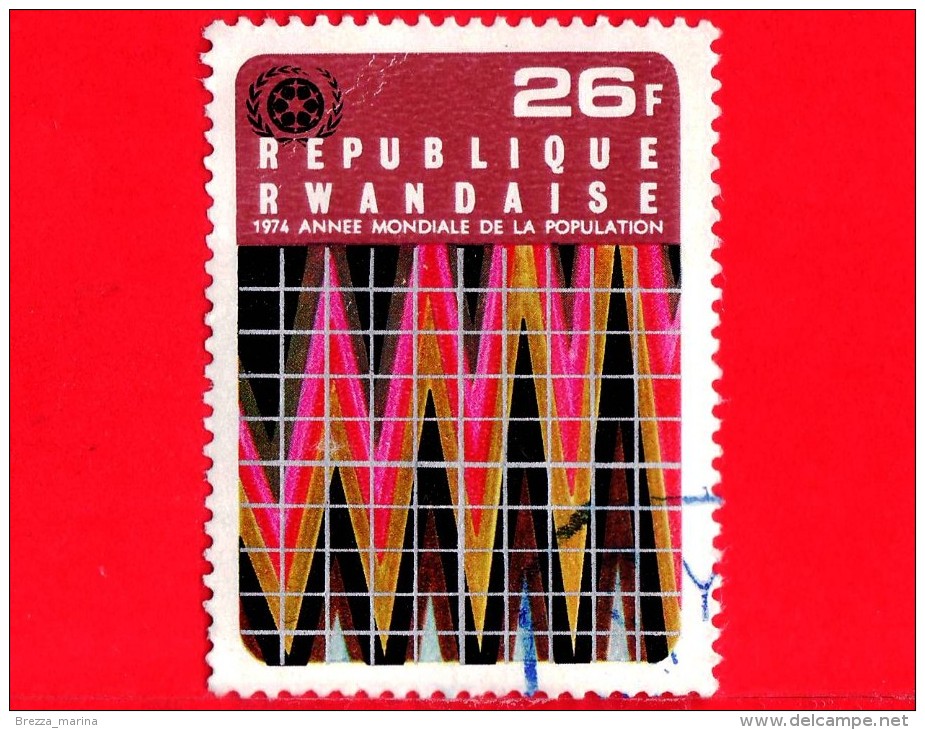 RWANDA  - Usato - 1975 - Anno Mondiale Della Popolazione - Grafico Ed Emblema - 26 - Used Stamps