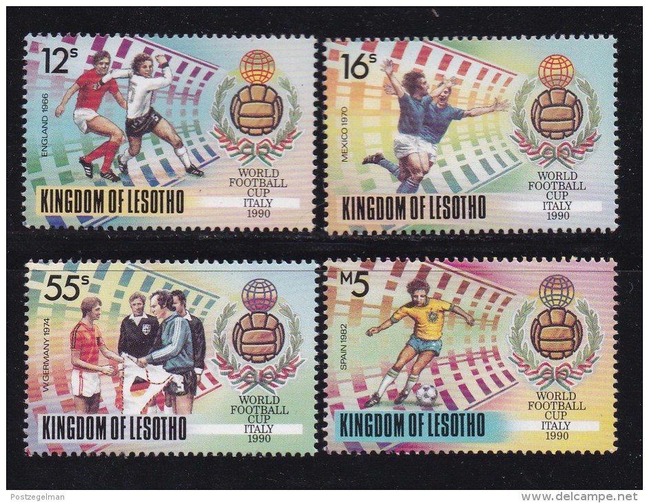 LESOTHO, 1989, MNH Stamps, Soccer Champions, Mi 819-822, #2716 - Lesotho (1966-...)
