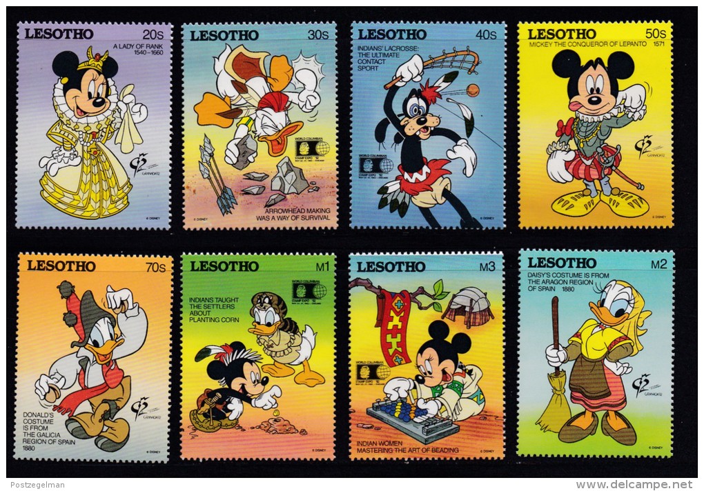 LESOTHO, 1992, MNH Stamps, Disney,  Mi 970-977, #2743 - Lesotho (1966-...)