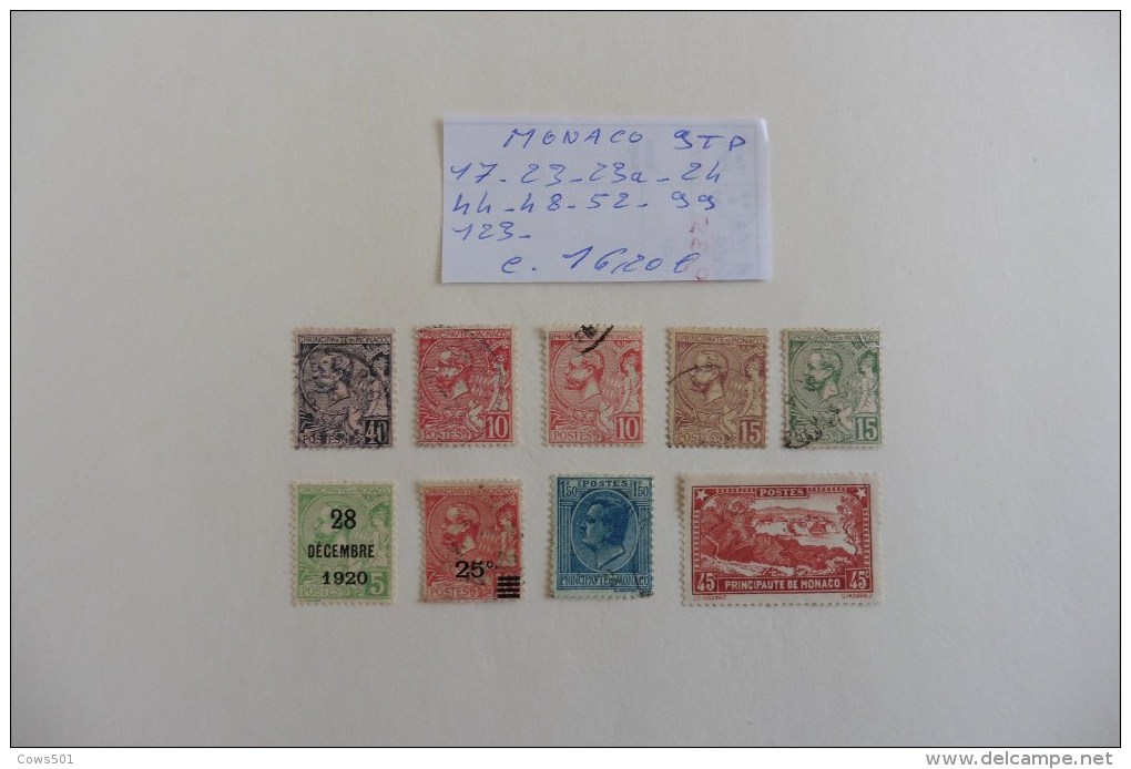 Monaco :9  Timbres    Oblitérés - Lots & Serien