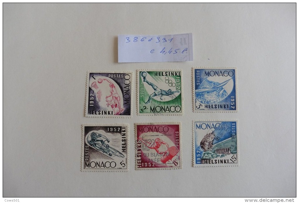 Monaco :   6 Timbres Oblitérés  Sports - Lots & Serien