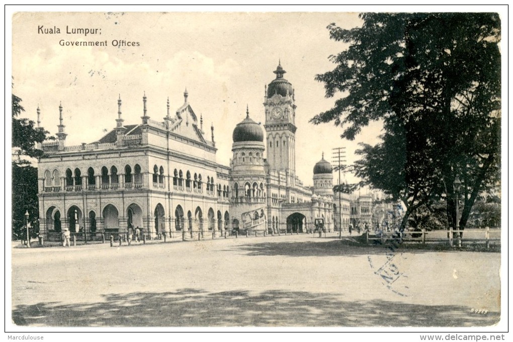 Malaysia. Malaisie. Kuala Lumpur. Government Offices. Stamp: Medan (Sumatra) 1923. Malay Peninsula. - Malasia