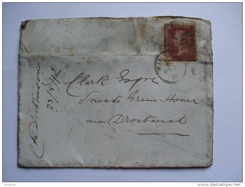 GB VICTORIA 1878 COVER KINGTON DUPLEX TO DROITWICH - Brieven En Documenten