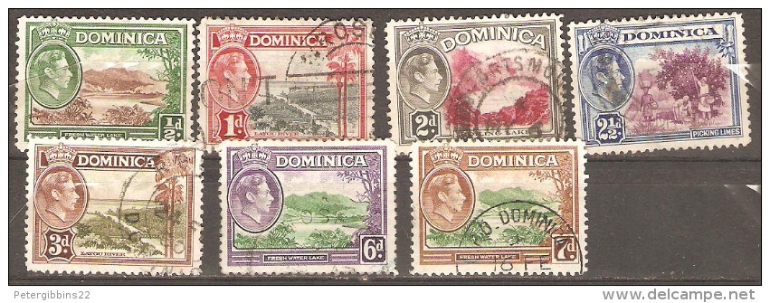 Dominica 1938 SG 99-105a Excluding 101,104a  Fine Used. - Dominica (...-1978)