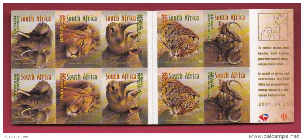 SOUTH AFRICA, 2001, M.N.H. Booklet  Of Stamps , The Big 5 , SA A58   ,F1399m - Cuadernillos