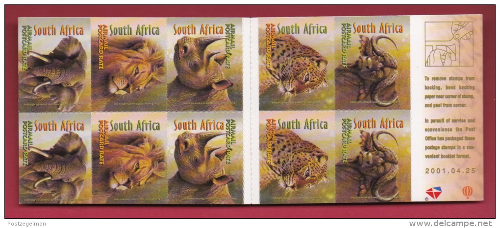 SOUTH AFRICA, 2001, M.N.H. Booklet  Of Stamps , The Big 5 , SA A58   ,F1399m - Carnets