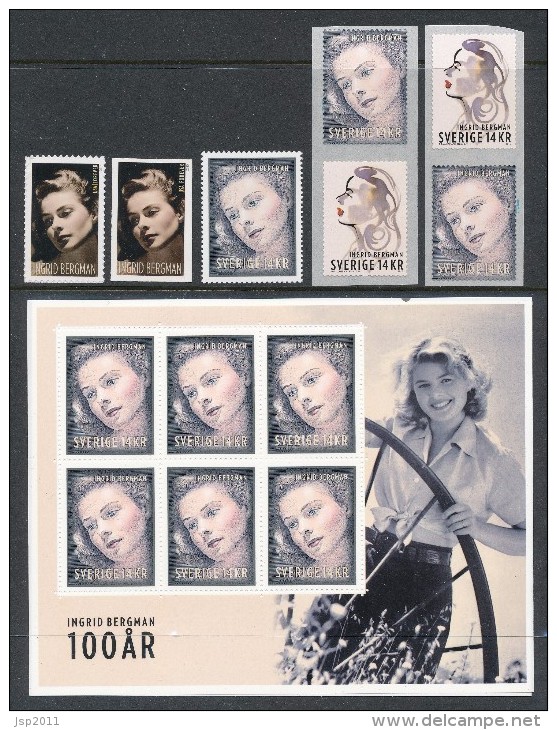 Sweden 2015 Facit # SS30. Ingrid Bergman And USA Issues.  VERY EXCLUSIVE SET (see Description And Images). MNH (**) - Unused Stamps