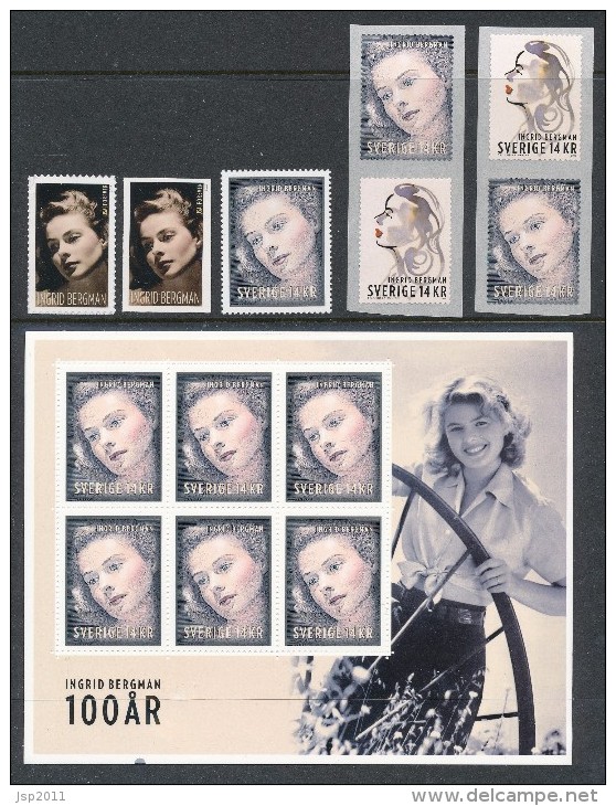 Sweden 2015 Facit # SS30. Ingrid Bergman And USA Issues.  VERY EXCLUSIVE SET (see Description And Images). MNH (**) - Nuovi