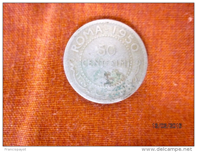 Somalia AFIS: 50 Centesimi 1950 (silver) - Somalie